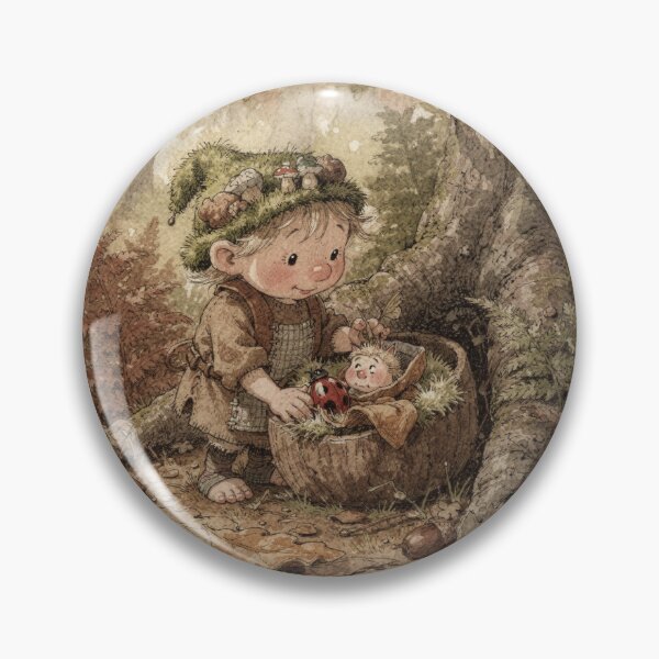 Item preview, Acorn Gnome Nursing a Sick Ladybug designed and sold by PictorialWhimsy.