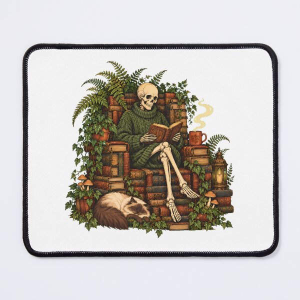 Item preview, Reading Skeleton Sweater Dark Academia Introvert designed and sold by chattsuede.