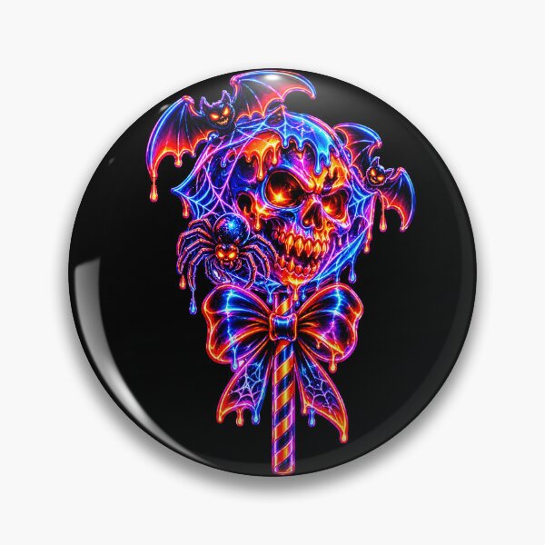 Item preview, Neon Skull Bat Halloween designed and sold by QuiteOrbit.