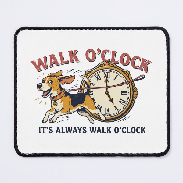 Item preview, Walk O'Clock Funny Beagle Dog Running Retro Vintage Shirt Design designed and sold by BiniClicks.