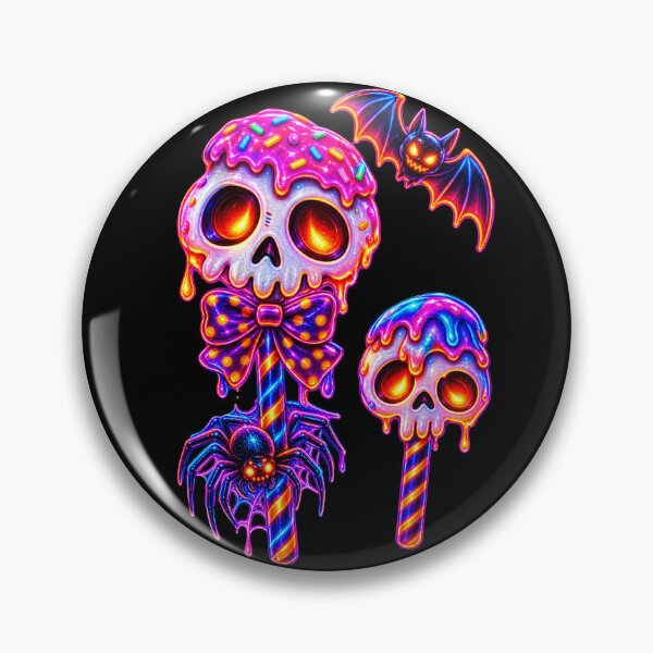 Item preview, Neon Halloween Skull Spider candy designed and sold by QuiteOrbit.