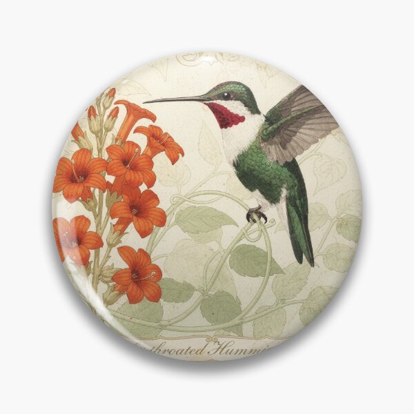 Item preview, Vintage Hummingbird Ornithology Plate designed and sold by PictorialWhimsy.