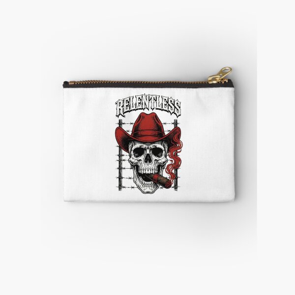 Item preview, RELENTLESS Cowboy Skull Cigar - Red Hat Barbed Wire Western Outlaw Vector designed and sold by VYBE DARK Studio.