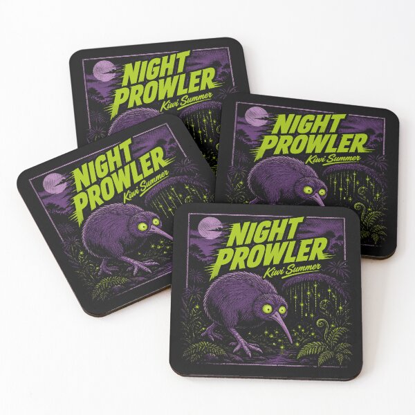 Item preview, Night Prowler Kiwi Summer NZ Wildlife Retro Art designed and sold by MvuuStudio.