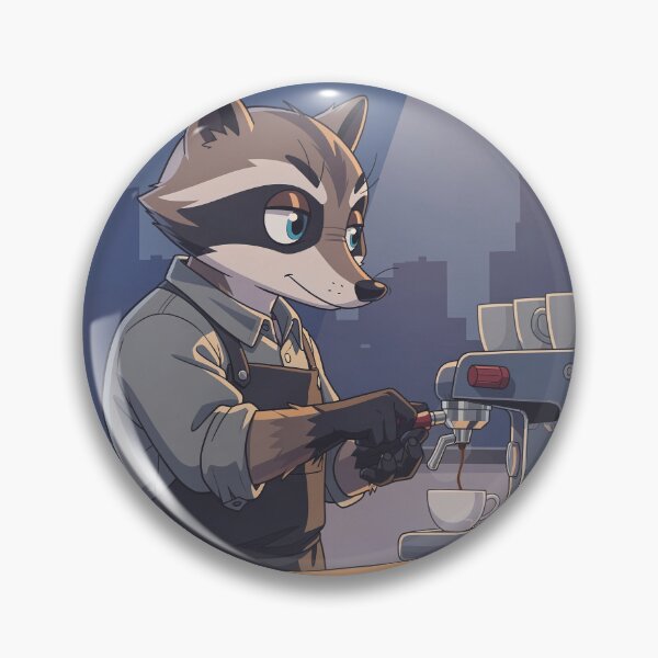 Item preview, Raccoon Barista on the Night Shift designed and sold by PictorialWhimsy.