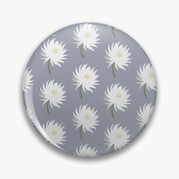 Item preview, Brahma Kamal Flower Pattern – White Lotus-Like Floral on Dusty Blue designed and sold by  Boho Vibes Studio.