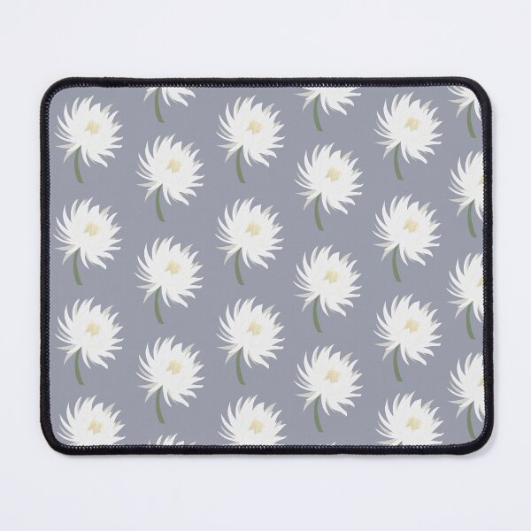 Item preview, Brahma Kamal Flower Pattern – White Lotus-Like Floral on Dusty Blue designed and sold by Boho Vibes Studio.