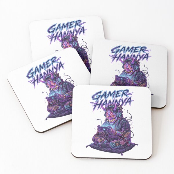 Item preview, Gamer Hannya Oni Demon Gaming Japanese Neon Cyberpunk designed and sold by LOVEARTDESIGN.