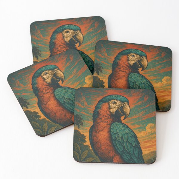 Item preview, Majestic Macaw Splendor Vintage Poster designed and sold by PaintedPixels01.