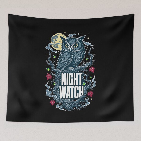 Item preview, Halloween Night Watch Owl Gothic Moon Horror designed and sold by Uglyandcute.