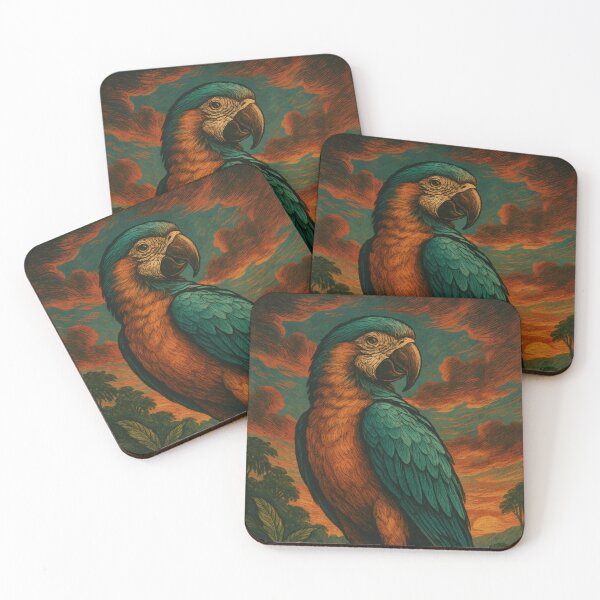 Item preview, Majestic Macaw Splendor Vintage Poster designed and sold by PaintedPixels01.