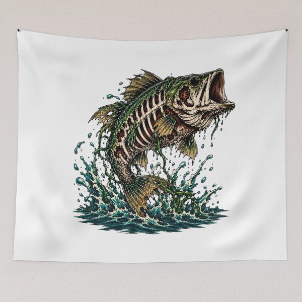 Item preview, Zombie Bass Skeleton Splash Angler designed and sold by chattsuede.