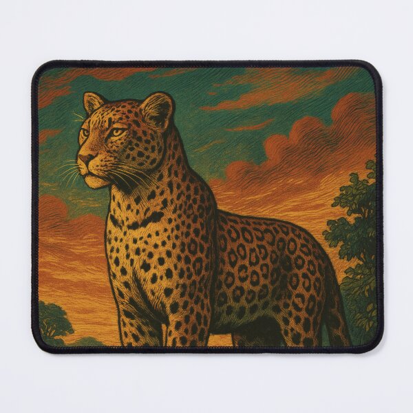 Item preview, Majestic Leopardess Portrait | Vintage Wildlife Wall Art designed and sold by PaintedPixels01.