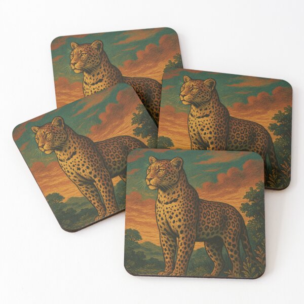 Item preview, Majestic Leopardess Portrait | Vintage Wildlife Wall Art designed and sold by PaintedPixels01.