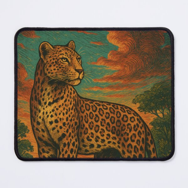 Item preview, Majestic Leopardess Portrait | Vintage Wildlife Wall Art designed and sold by PaintedPixels01.
