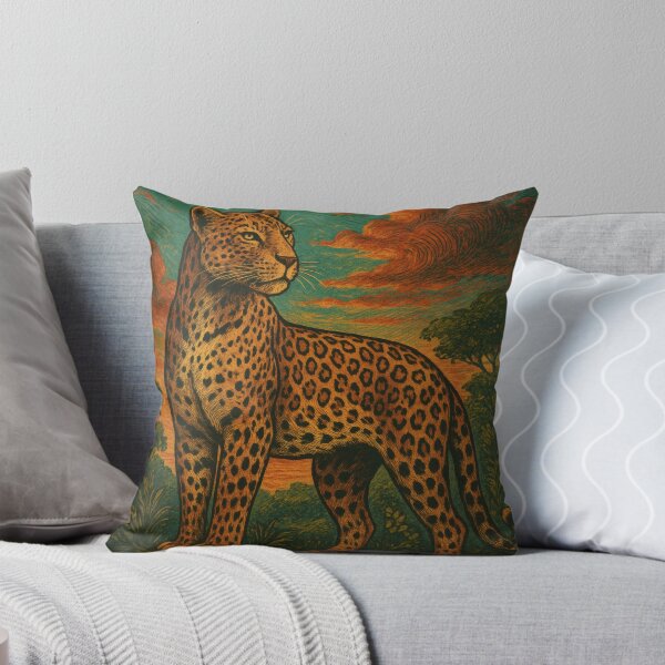 Item preview, Majestic Leopardess Portrait | Vintage Wildlife Wall Art designed and sold by PaintedPixels01.
