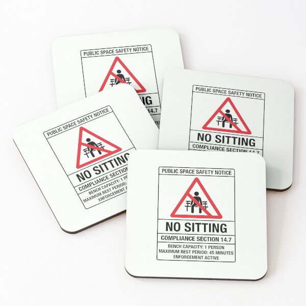 Item preview, Public Space Safety Notice No Sitting Humor designed and sold by SplashTastic.
