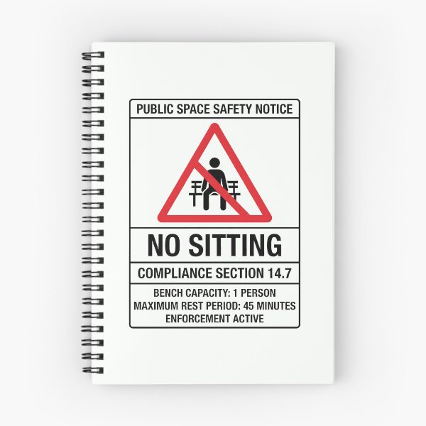 Item preview, Public Space Safety Notice No Sitting Humor designed and sold by SplashTastic.