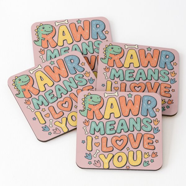 Item preview, Rawr Means I Love You in Dinosaur – Cute Retro T-Rex Design designed and sold by RajDeals.