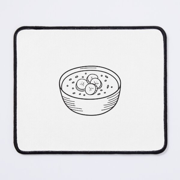 Item preview, Doodle illustration of a vegan smoothie bowl decorated with banana slices designed and sold by rasagamastore.