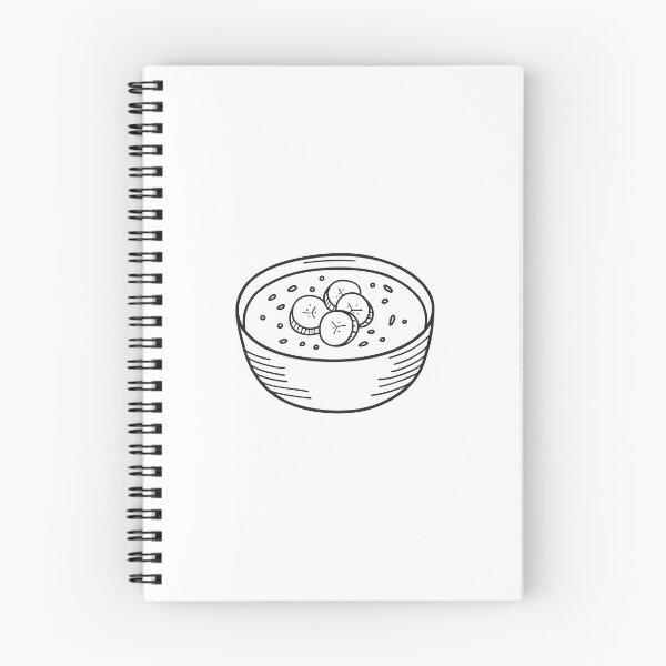Item preview, Doodle illustration of a vegan smoothie bowl decorated with banana slices designed and sold by rasagamastore.