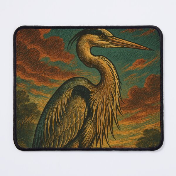 Item preview, Majestic Heron Elegance Vintage Poster | Graceful Bird Wall Art | Retro Nature Illustration designed and sold by PaintedPixels01.