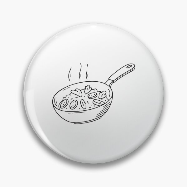 Item preview, Doodle illustration of a vegan stir fry cooking in a frying pan designed and sold by rasagamastore.