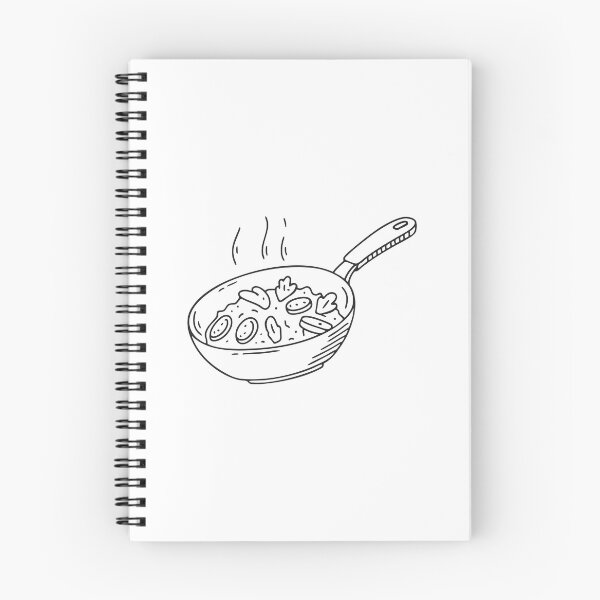 Item preview, Doodle illustration of a vegan stir fry cooking in a frying pan designed and sold by rasagamastore.