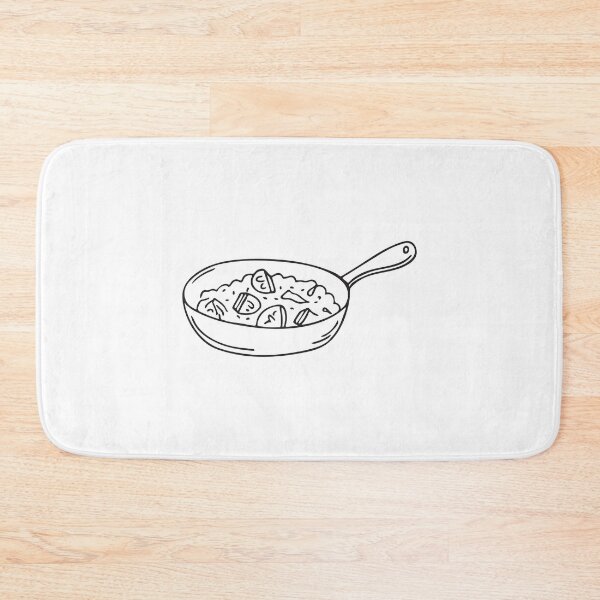 Item preview, Doodle illustration of a frying pan with vegan stir fry inside designed and sold by rasagamastore.