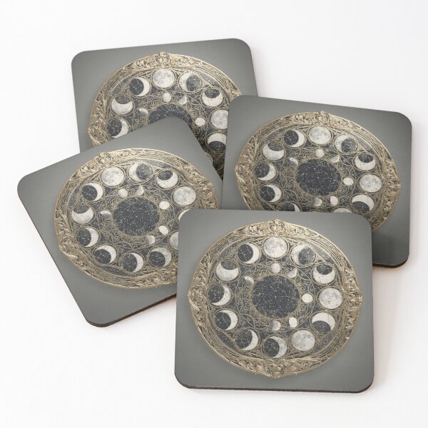 Item preview, Celestial Moon-Phase Chart in Gilt designed and sold by PictorialWhimsy.