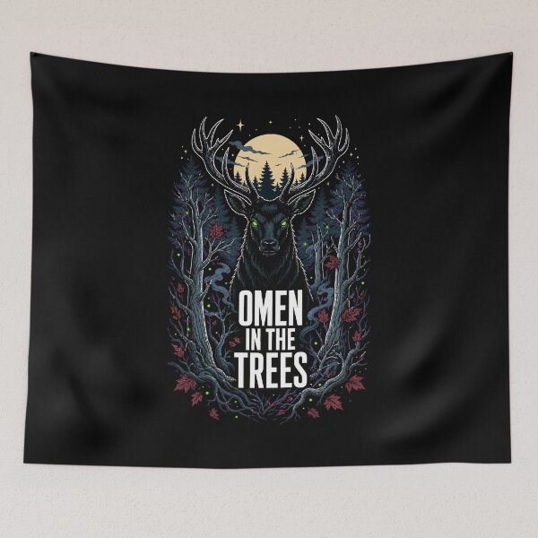 Item preview, Halloween Omen in the Trees Gothic Stag Forest Horror designed and sold by Uglyandcute.