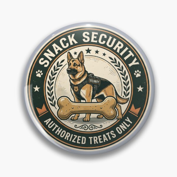 Item preview, Snack Security K9 German Shepherd Dog Treat Vintage Badge Logo Design - Authorized Treats Only designed and sold by BiniClicks.
