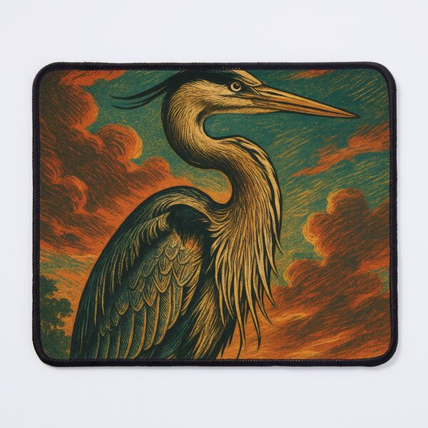Item preview, Majestic Heron Elegance Vintage Poster | Graceful Bird Wall Art | Retro Nature Illustration designed and sold by PaintedPixels01.