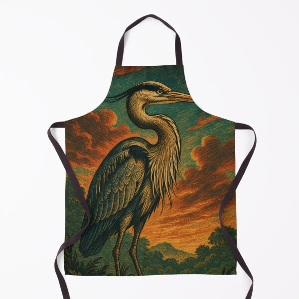 Item preview, Majestic Heron Elegance Vintage Poster | Graceful Bird Wall Art | Retro Nature Illustration designed and sold by PaintedPixels01.