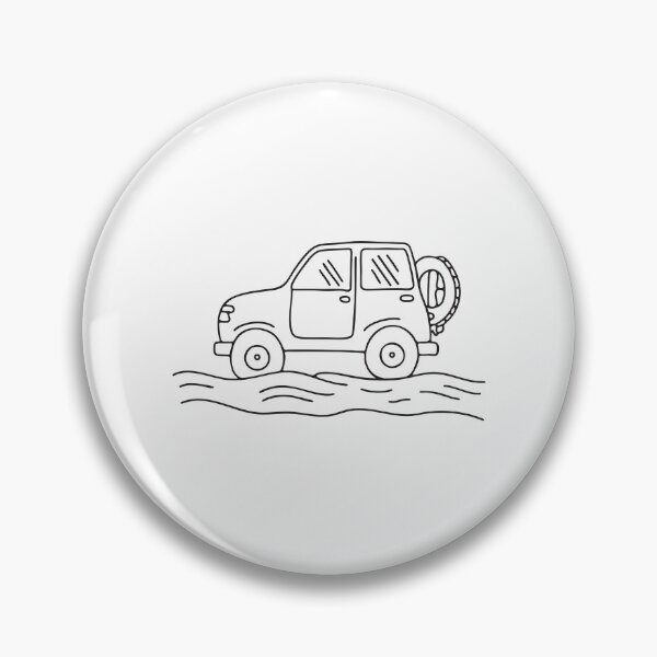 Item preview, Doodle illustration of a vehicle driving through a shallow stream designed and sold by rasagamastore.