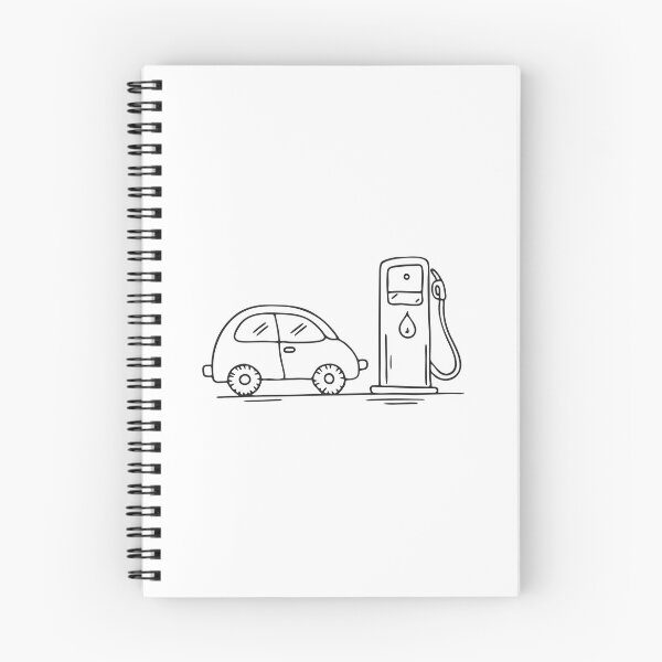 Item preview, Doodle illustration of a vehicle stopped beside a gas pump designed and sold by rasagamastore.