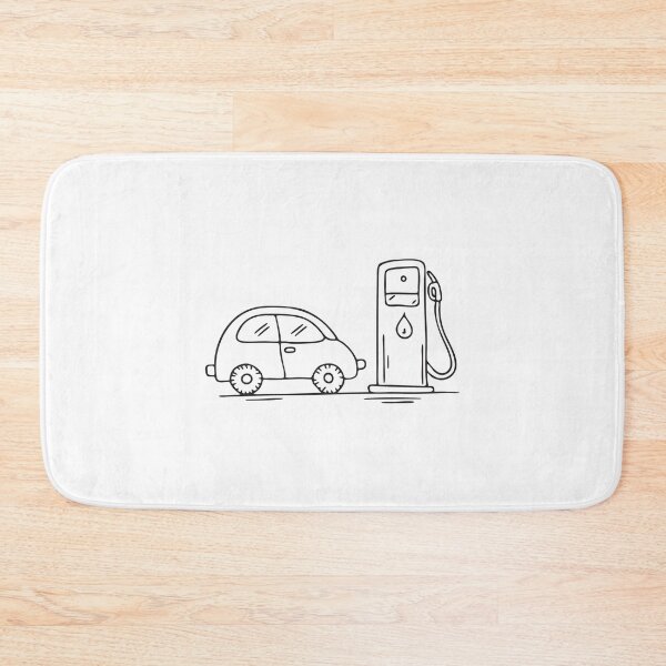 Item preview, Doodle illustration of a vehicle stopped beside a gas pump designed and sold by rasagamastore.