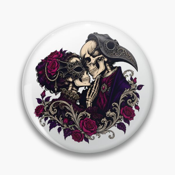 Item preview, Skeleton Couple Plague Doctor Masquerade Gothic Romance designed and sold by chattsuede.