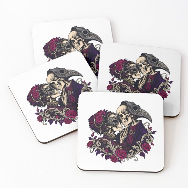Item preview, Skeleton Couple Plague Doctor Masquerade Gothic Romance designed and sold by chattsuede.