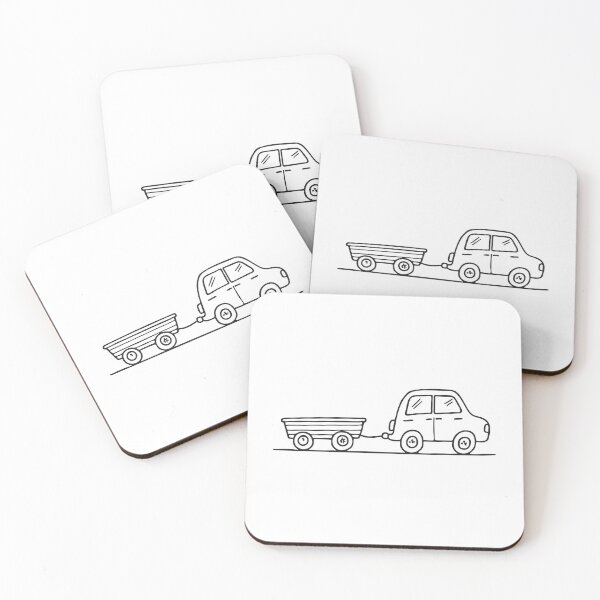 Item preview, Doodle illustration of a vehicle pulling a small trailer designed and sold by rasagamastore.