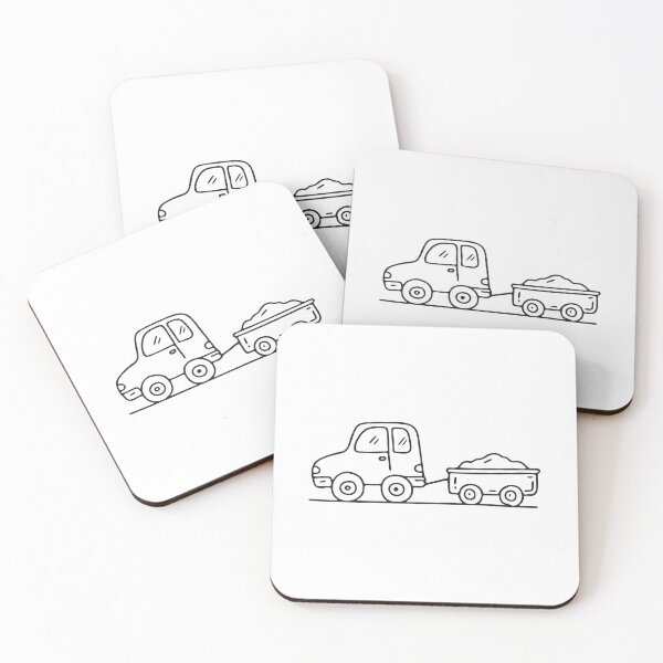 Item preview, Doodle illustration of a vehicle towing a compact trailer designed and sold by rasagamastore.