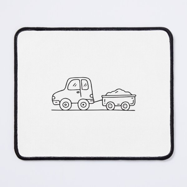 Item preview, Doodle illustration of a vehicle towing a compact trailer designed and sold by rasagamastore.
