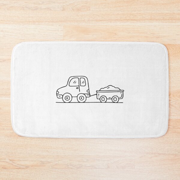 Item preview, Doodle illustration of a vehicle towing a compact trailer designed and sold by rasagamastore.