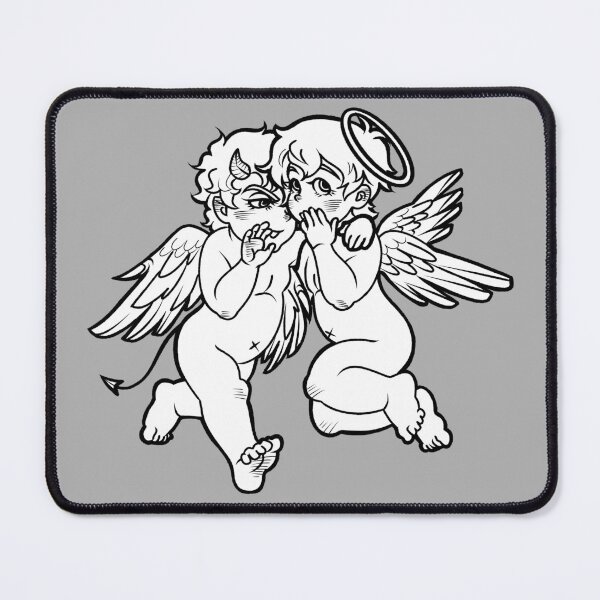 Item preview, angel and devil gossiping designed and sold by rainforests.