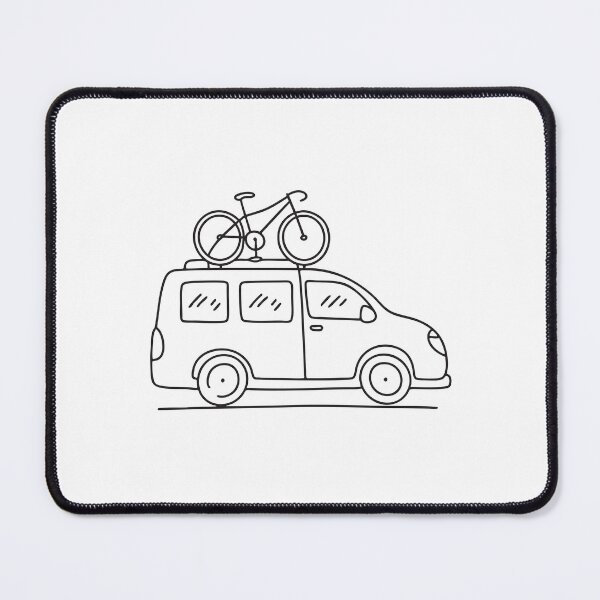 Item preview, Doodle illustration of a vehicle carrying a bicycle on the back designed and sold by rasagamastore.