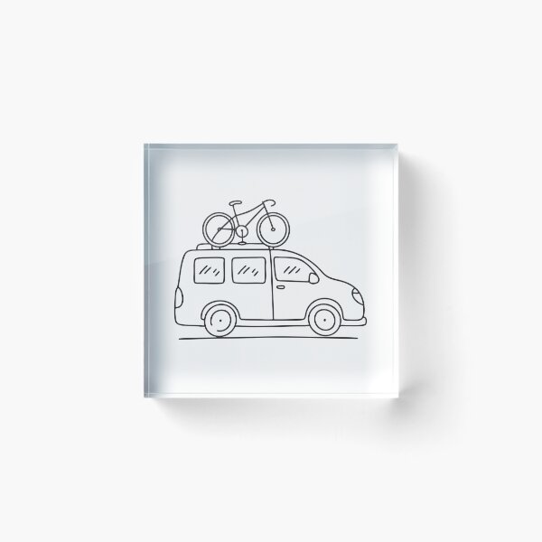 Item preview, Doodle illustration of a vehicle carrying a bicycle on the back designed and sold by rasagamastore.
