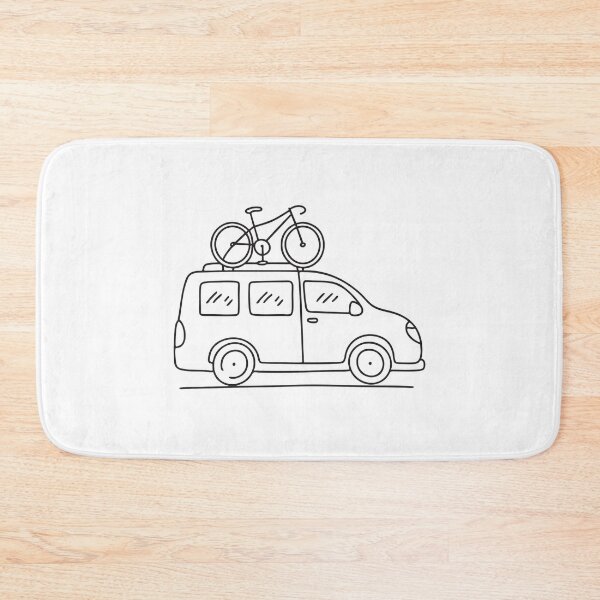 Item preview, Doodle illustration of a vehicle carrying a bicycle on the back designed and sold by rasagamastore.