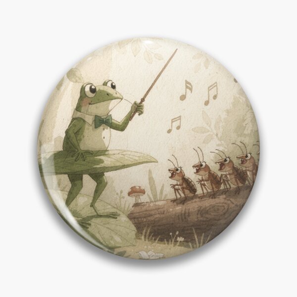 Item preview, Frog Choir Director Conducting Crickets designed and sold by PictorialWhimsy.