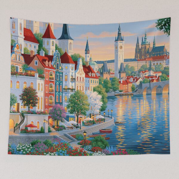 Item preview, Prague Evening on the Vltava designed and sold by Rocky Mountain Artistry.