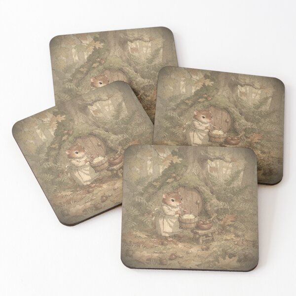 Item preview, Vole Folk Churning Acorn Butter designed and sold by PictorialWhimsy.